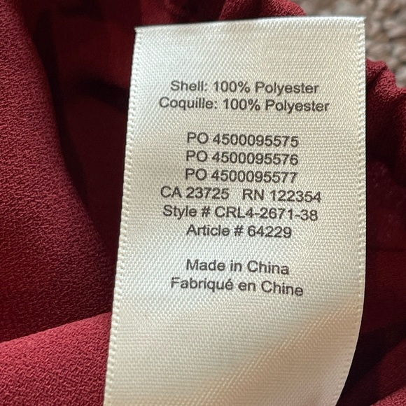 Aritzia Wilfred Eleanora Off-Shoulder Burgundy/Red Blouse, Long Sleeve Sz. Small - Picture 7 of 15